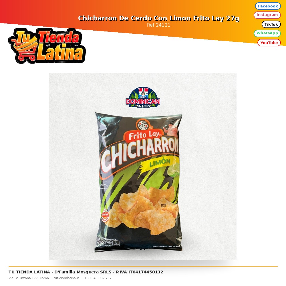 Chicharron De Cerdo Con Limon Frito Lay 27g