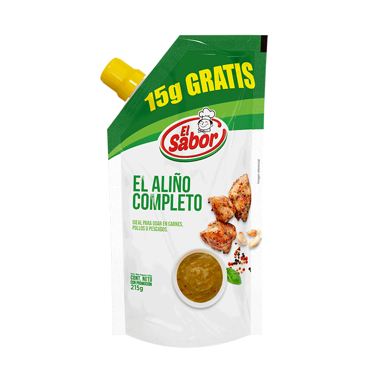 El Sabor El Aliño Completo 215g Ideal para usar En Las Carnes Pollos y Pescado