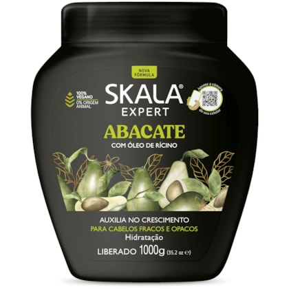 Skala Expert Abacate 1000g Hidratacao,Forca R Brilho Para Cabelos Frageis E Opacos