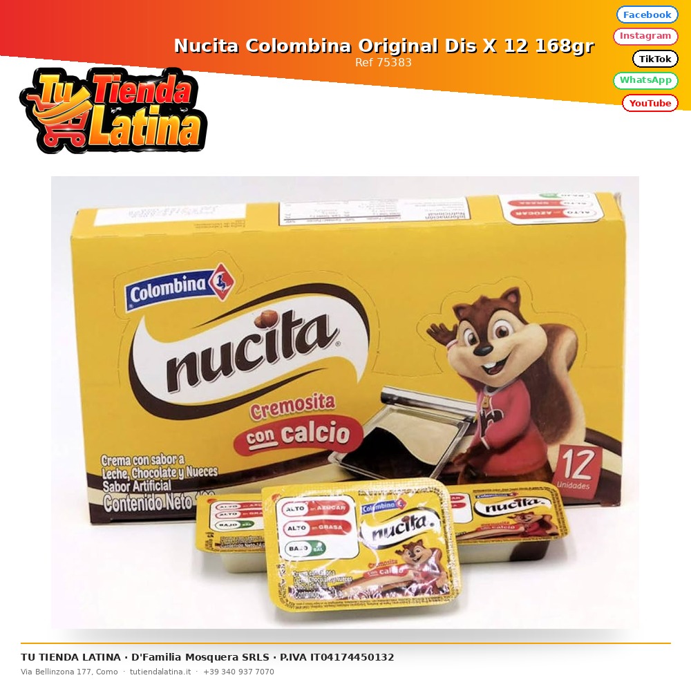 Nucita Colombina Original Dis X 12 168gr