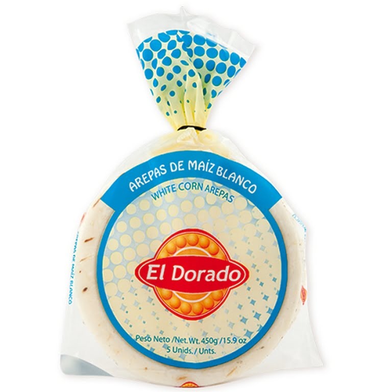 Arepas de Maíz Blanco (5Und)Congelado El Dorado – 450 g 