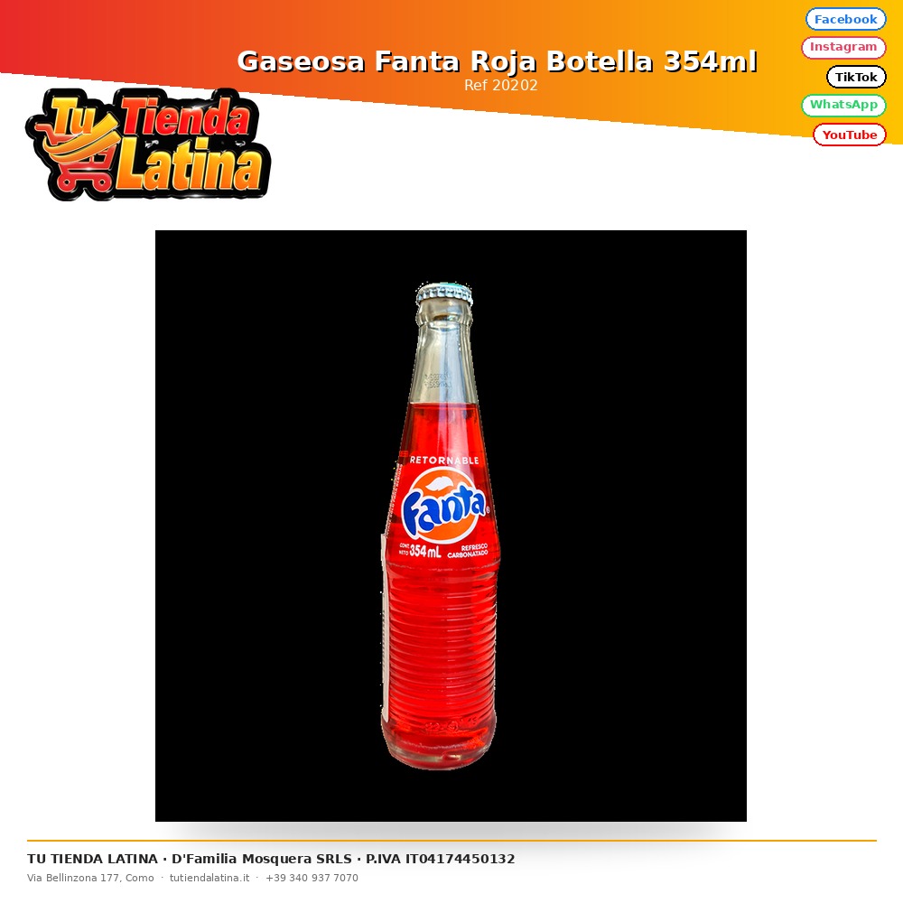 Gaseosa Fanta Roja Botella 354ml 