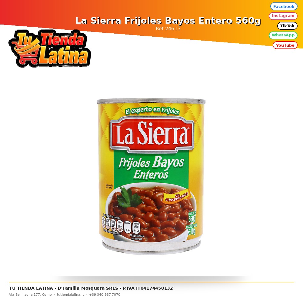 La Sierra Frijoles Bayos Entero 560g