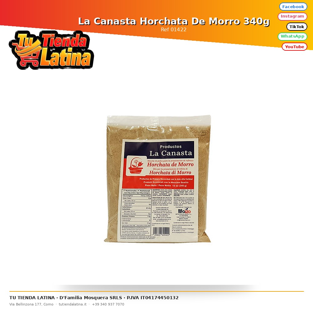 La Canasta Horchata De Morro 340g