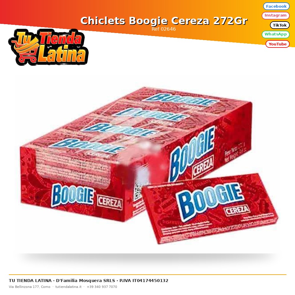 Chiclets Boogie Cereza 272Gr