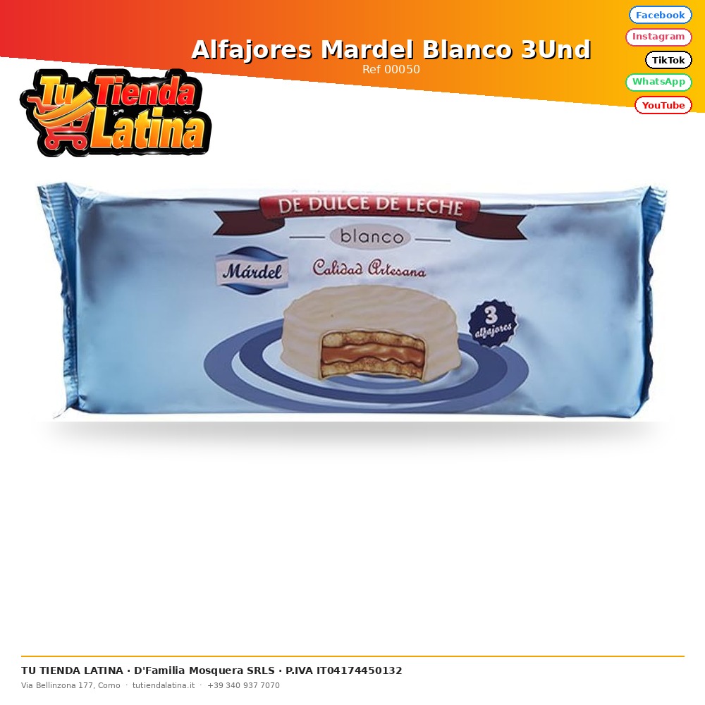 Alfajores Mardel Blanco 3Und