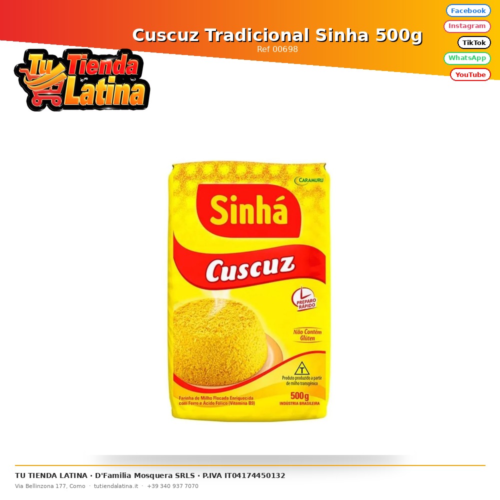 Cuscuz Tradicional Sinha 500g