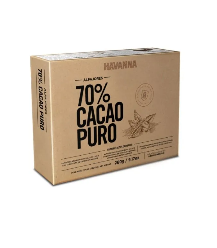 Alfajores Havanna Cacao 70% 4uds