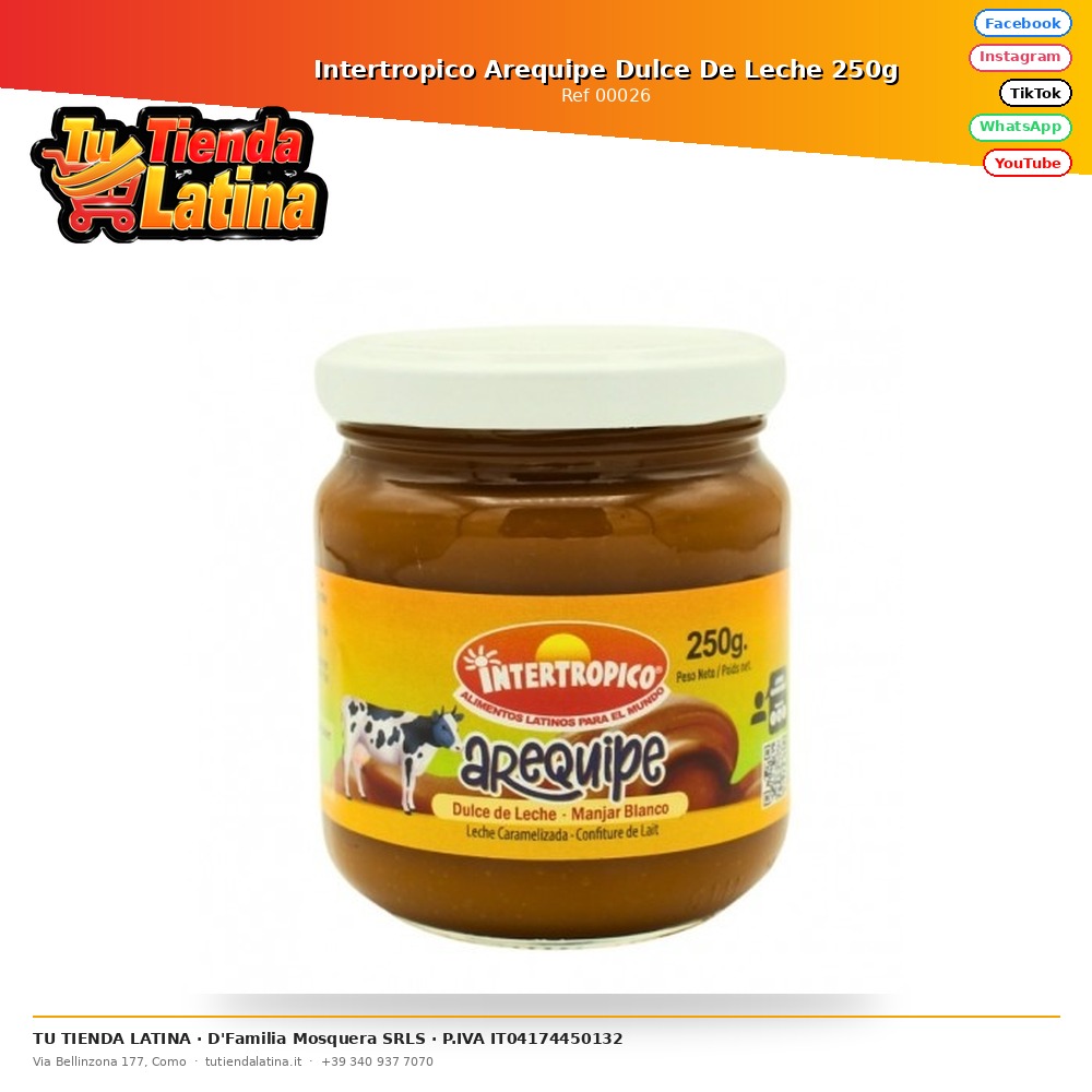 Intertropico Arequipe Dulce De Leche 250g 