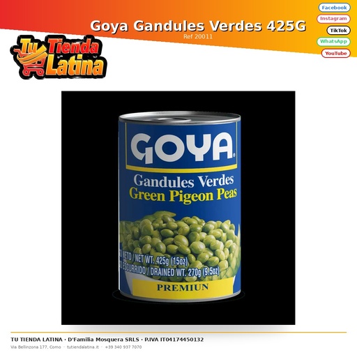 [20011] Goya Gandules Verdes 425G