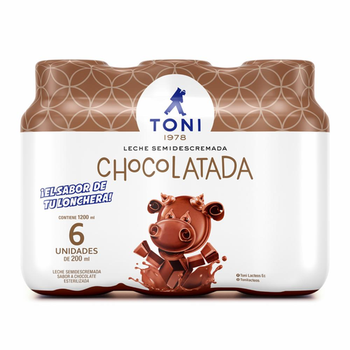 [1786] Toni Leche Semidescremata chocolatada 6 unidades 1200ml