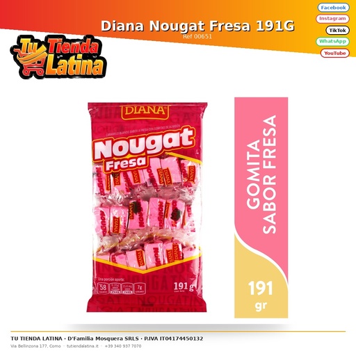 [00651] Diana Nougat Fresa 191g