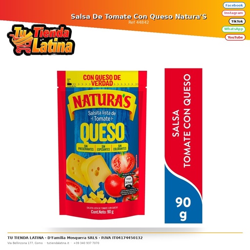 [44842] Salsa De Tomate Con Queso Natura'S