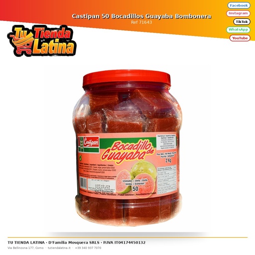 [71643] Castipan 50 Bocadillos Guayaba Bombonera