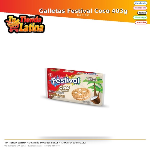 [41890] Galletas Festival Coco 403g