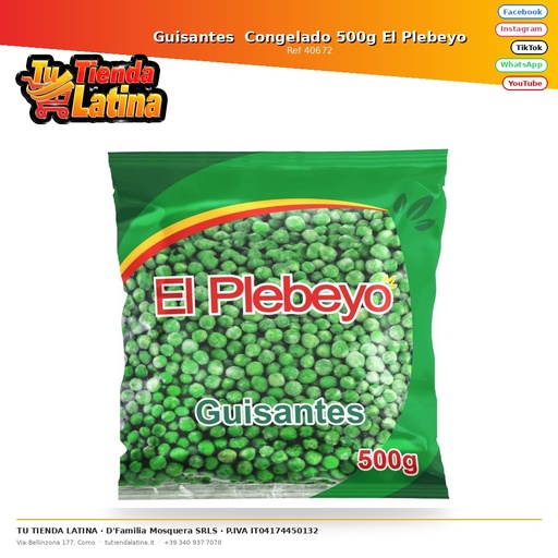 [40672] Guisantes  Congelado 500g El Plebeyo