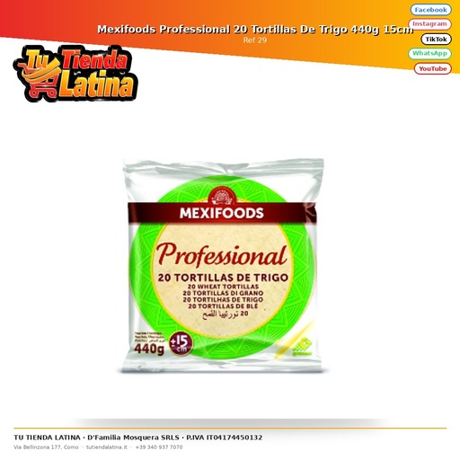 [29] Mexifoods Professional 20 Tortillas De Trigo 440g 15cm