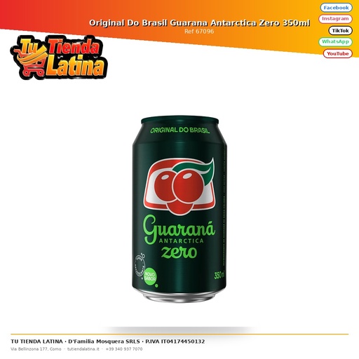[67096] Original Do Brasil Guarana Antarctica Zero 350ml