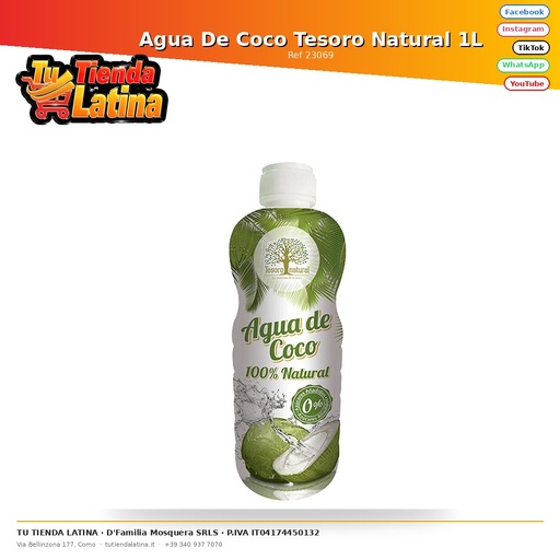 [23069] Agua De Coco Tesoro Natural 1L