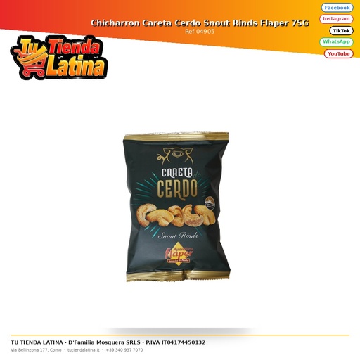 [04905] Chicharron Careta Cerdo Snout Rinds Flaper 75G