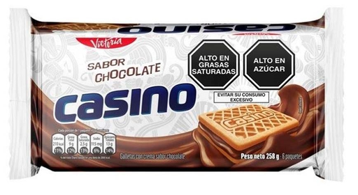 [7,75024E+12] Casino Galletas Chocolate 258g x6 Paquetes