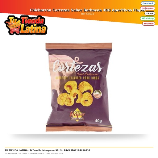 [58515] Chicharron Cortezas Sabor Barbacoa 40G Aperitivos Flaper