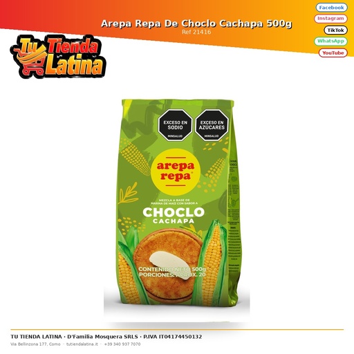 [21416] Arepa Repa De Choclo Cachapa 500g