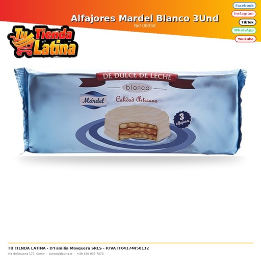 [00050] Alfajores Mardel Blanco 3Und