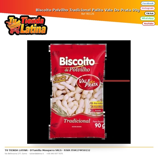 [90126] Biscoito Polvilho Tradicional Palito Vale Do Prata 90g