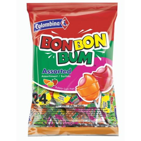 [7,70201E+12] Colombina Chupete Bon Bon Bum Surtido  160g 24Und