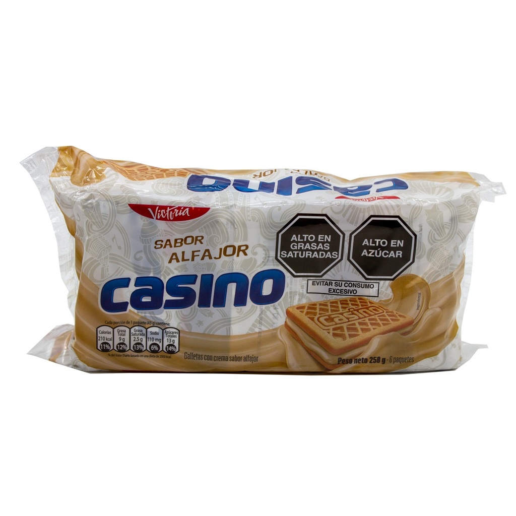 Casino Galletas Alfajor 258g x6 Paquetes