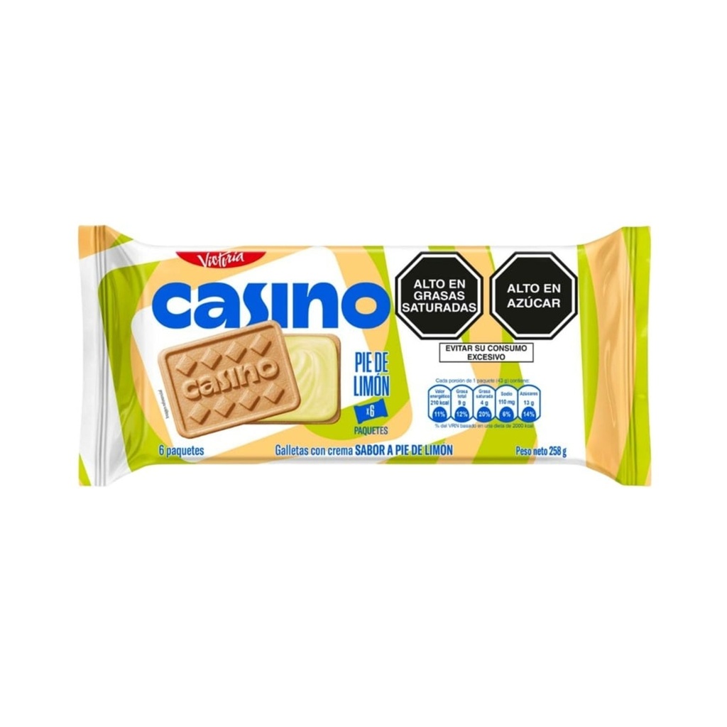 Casino Galletas Limon 258g x6 Paquetes