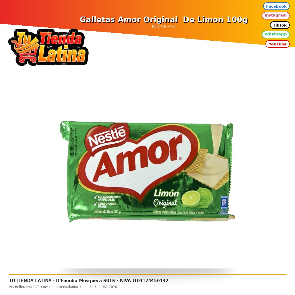 Galletas Amor Original De Limon 100g