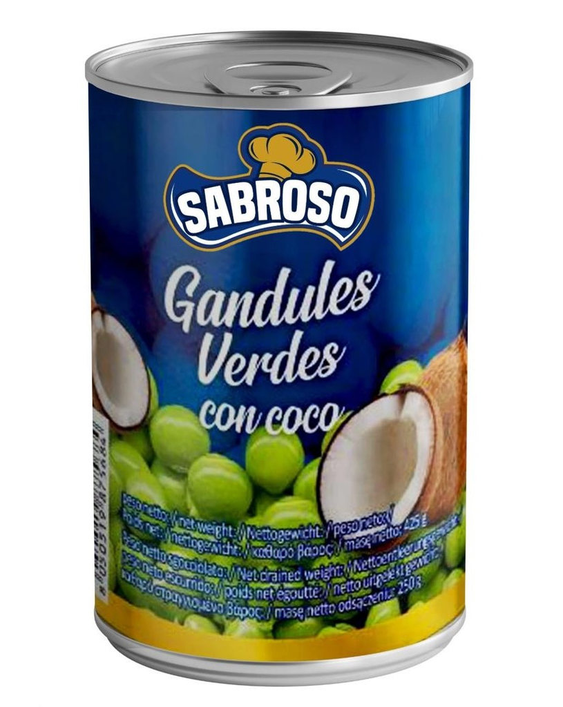 Sabroso Gandules Verdes Con Coco 425G