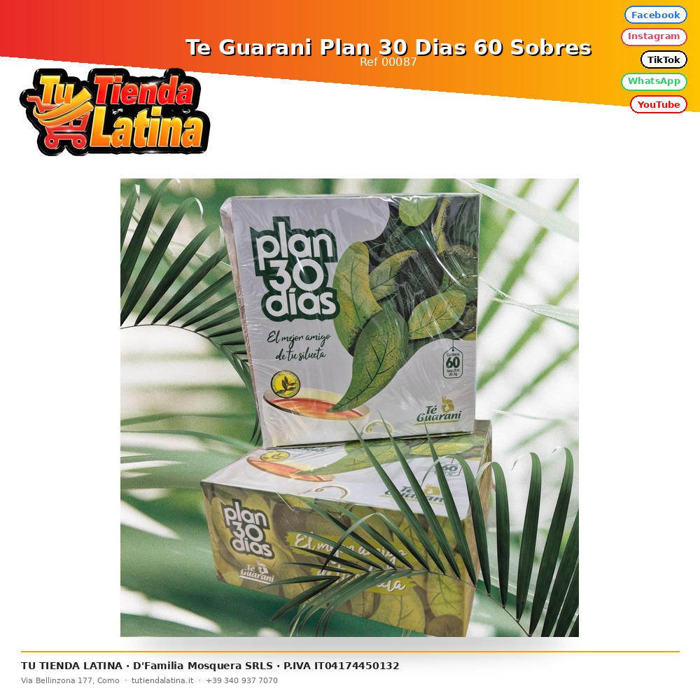Guarani Tea Plan 30 giorni 60 buste
