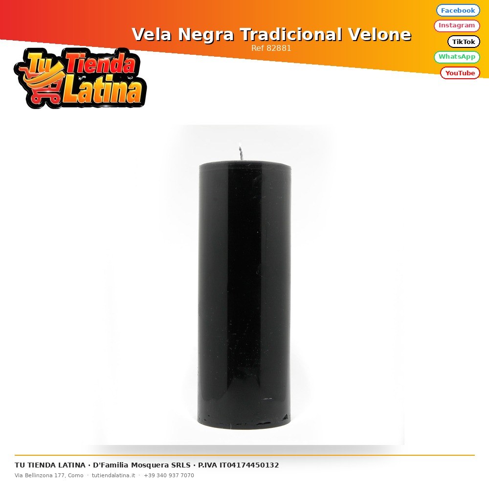 Velone Traditional Black Candle