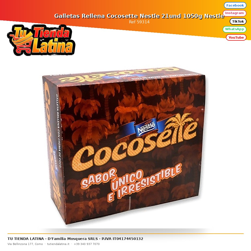 Galletas Rellena Cocosette Nestle 21und 1050g Nestle
