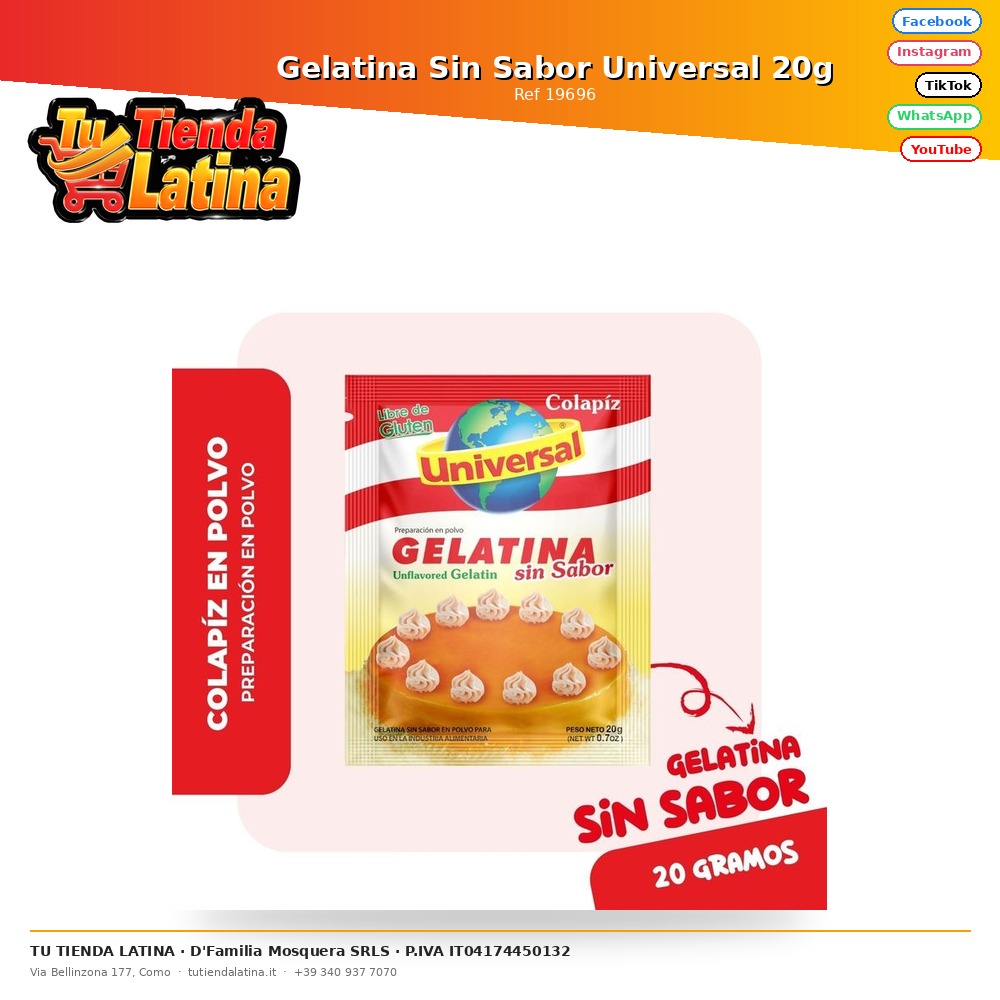 Universal Unflavored Gelatin 20g