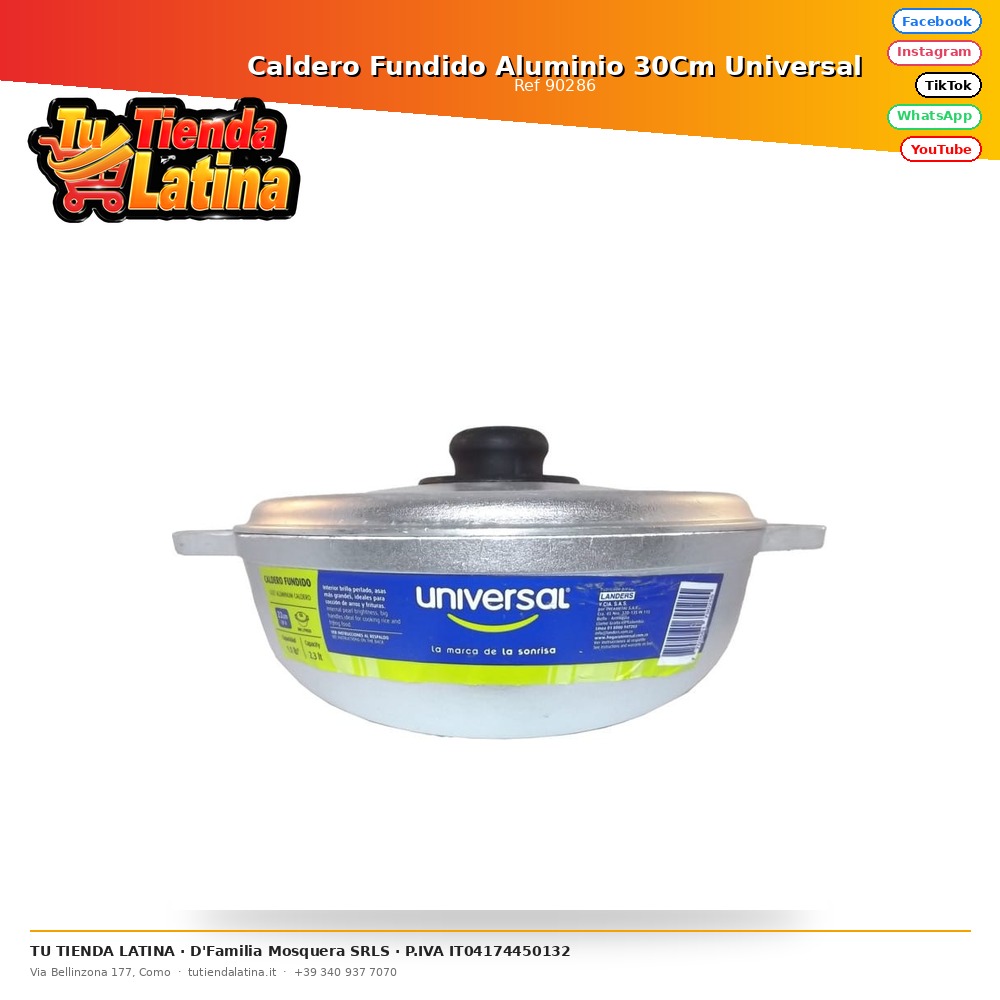 Caldero Fundido Aluminio 30Cm Universal