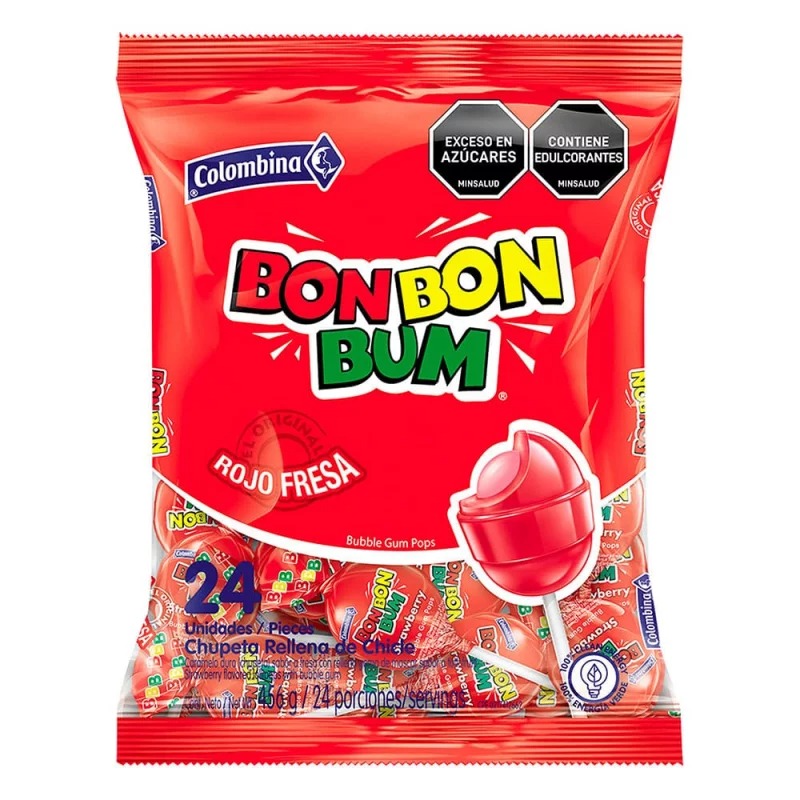 Chupete Bon Bon Bum De Fresa 24Und
