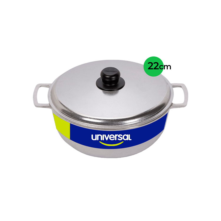 ​Caldero Universal 22 Cm  Aluminio Fundido Con Tapa