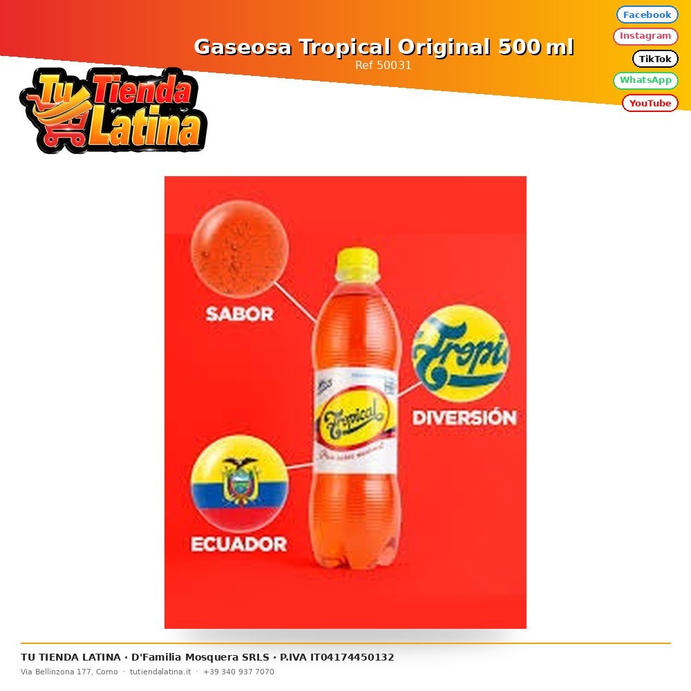 Gaseosa Tropical Original 500 ml