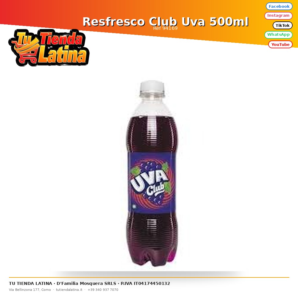 Bevanda analcolica all'uva Club 500 ml