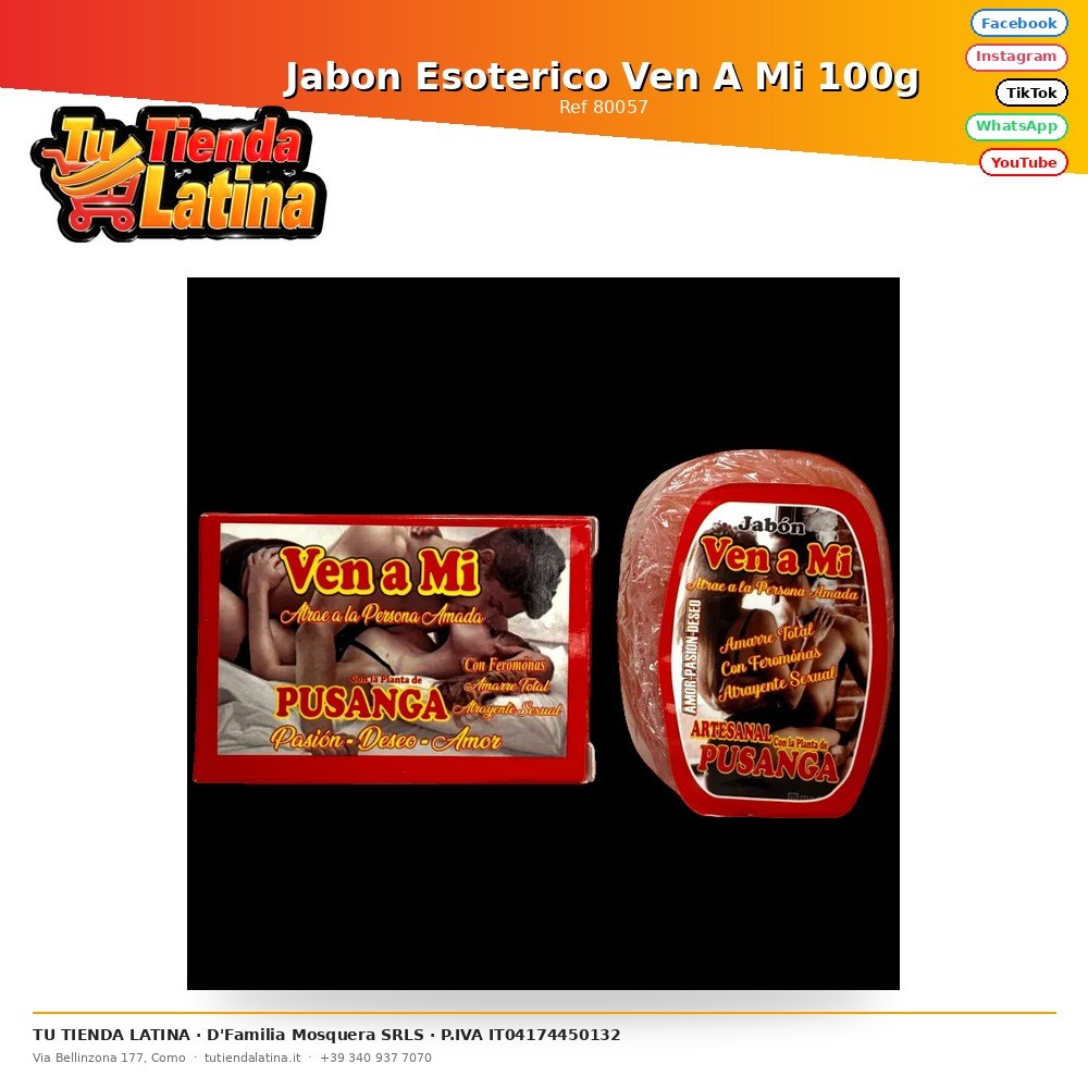 Jabon Esoterico Ven A Mi 100g