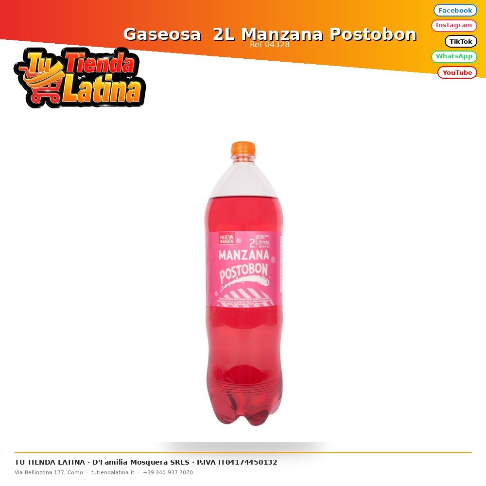 Gaseosa 2L Manzana Postobon