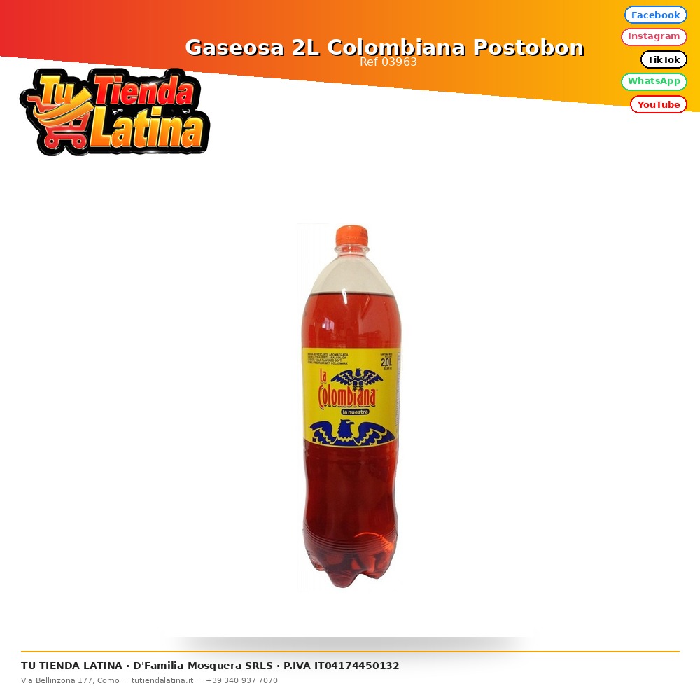Postobon Colombian Soda 2L