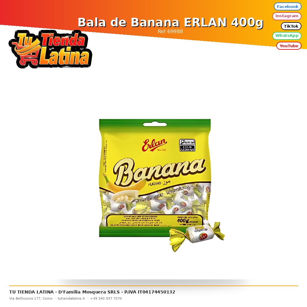 ERLAN Proiettile di banane 400g