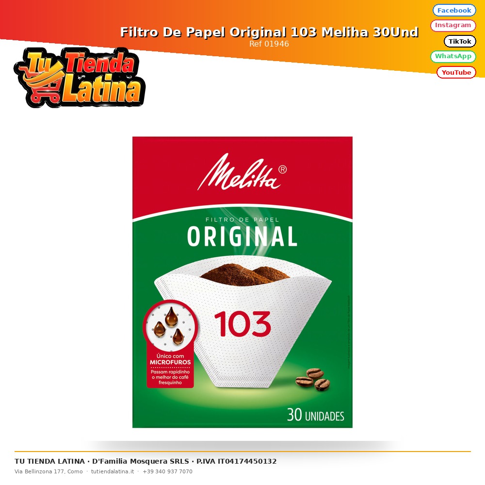 Filtro De Papel Original 103 Meliha 30Und