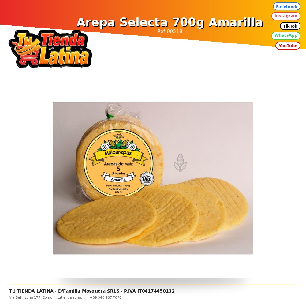 Arepa Selecta 700g Amarilla