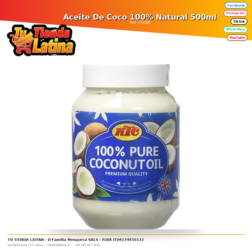 100% Natural Coconut Oil 500ml